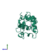 PDB entry 1yan coloured by chain, side view.