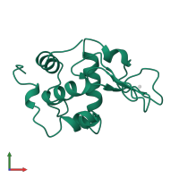 Lysozyme C in PDB entry 1yan, assembly 1, front view.