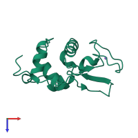 PDB entry 1yaq coloured by chain, top view.