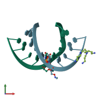 PDB entry 1yb9 coloured by chain, front view.