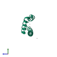 PDB entry 1ybz coloured by chain, side view.