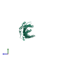 PDB entry 1yc9 coloured by chain, side view.