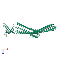 PDB entry 1yc9 coloured by chain, top view.