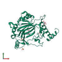 PDB entry 1yci coloured by chain, front view.