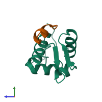 PDB entry 1ycr coloured by chain, side view.