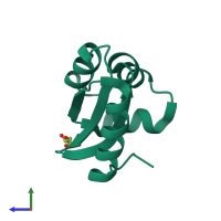 PDB entry 1ycz coloured by chain, side view.