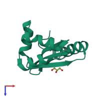 PDB entry 1ycz coloured by chain, top view.