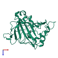 Carbonic anhydrase 2 in PDB entry 1yda, assembly 1, top view.