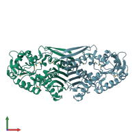 PDB entry 1ydw coloured by chain, front view.