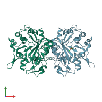 PDB entry 1ydy coloured by chain, front view.