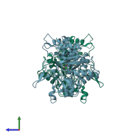 PDB entry 1ydy coloured by chain, side view.