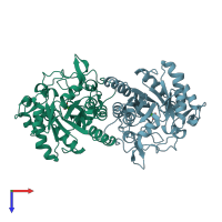 PDB entry 1ydy coloured by chain, top view.