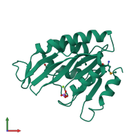 PDB entry 1ye8 coloured by chain, front view.