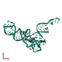 PDB entry 1yfg coloured by chain, front view.