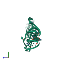PDB entry 1yfg coloured by chain, side view.