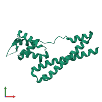 PDB entry 1yg2 coloured by chain, front view.