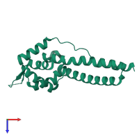 PDB entry 1yg2 coloured by chain, top view.