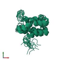 PDB entry 1ygm coloured by chain, ensemble of 10 models, front view.