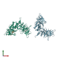 PDB entry 1ygr coloured by chain, front view.