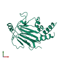 PDB entry 1ygs coloured by chain, front view.