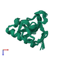 PDB entry 1ygw coloured by chain, ensemble of 34 models, top view.