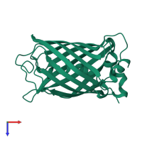 PDB entry 1yhh coloured by chain, top view.