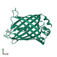 PDB entry 1yhi coloured by chain, front view.