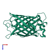 PDB entry 1yhi coloured by chain, top view.