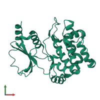 PDB entry 1yhv coloured by chain, front view.