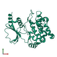 PDB entry 1yhw coloured by chain, front view.