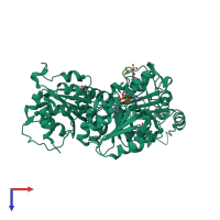 PDB entry 1yhy coloured by chain, top view.