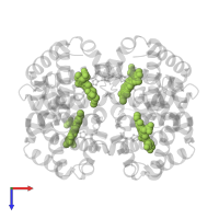 PROTOPORPHYRIN IX CONTAINING FE in PDB entry 1yie, assembly 1, top view.