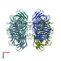PDB entry 1yif coloured by chain, top view.