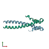 PDB entry 1yig coloured by chain, front view.