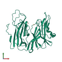 PDB entry 1yip coloured by chain, front view.