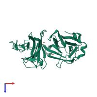 PDB entry 1yip coloured by chain, top view.