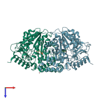 PDB entry 1yiy coloured by chain, top view.