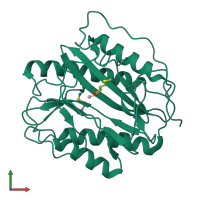 PDB entry 1yj3 coloured by chain, front view.