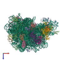 PDB entry 1yjw coloured by chain, top view.