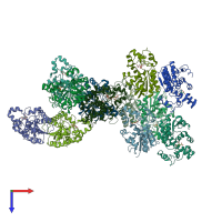 PDB entry 1yjx coloured by chain, top view.
