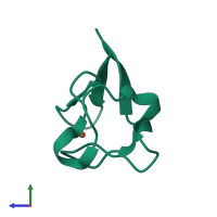 PDB entry 1yk4 coloured by chain, side view.