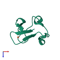 PDB entry 1yk4 coloured by chain, top view.