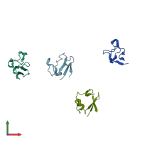 PDB entry 1yk5 coloured by chain, front view.