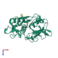 PDB entry 1yk7 coloured by chain, top view.