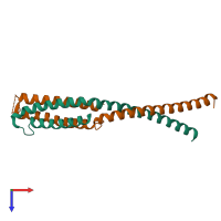 PDB entry 1ykh coloured by chain, top view.