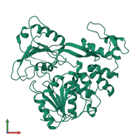 PDB entry 1yks coloured by chain, front view.