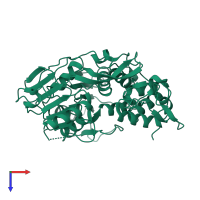 PDB entry 1yks coloured by chain, top view.