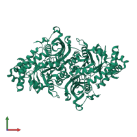 Ribulose bisphosphate carboxylase-like protein in PDB entry 1ykw, assembly 1, front view.