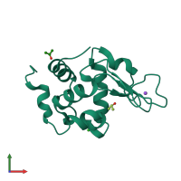 PDB entry 1yl0 coloured by chain, front view.
