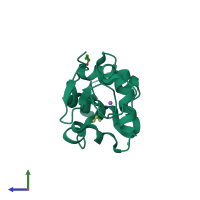 PDB entry 1yl0 coloured by chain, side view.